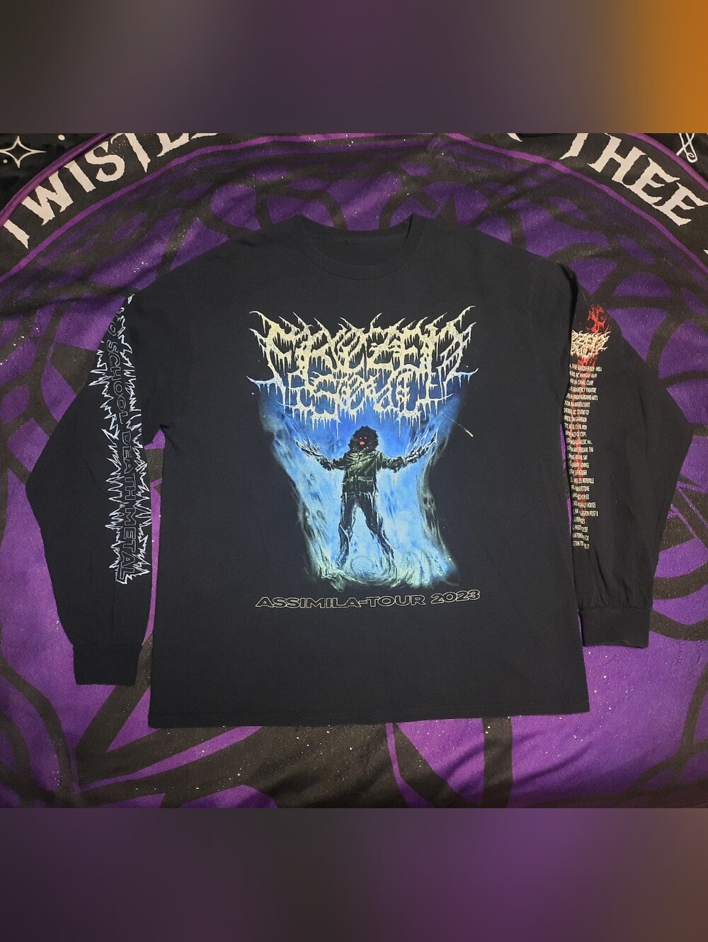 Frozen Soul Band Black Graphic Long-Sleeve Band Tour Shirt - Assimila Tour 2023